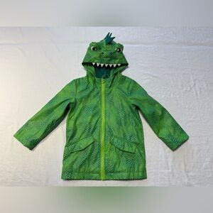 Cat and Jack ~3T Raincoat Green Dinosaur Dragon Lizard Hoodie Boys waterproof